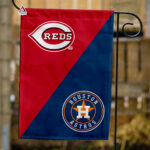Reds vs Astros House Divided Flag, MLB House Divided Flag