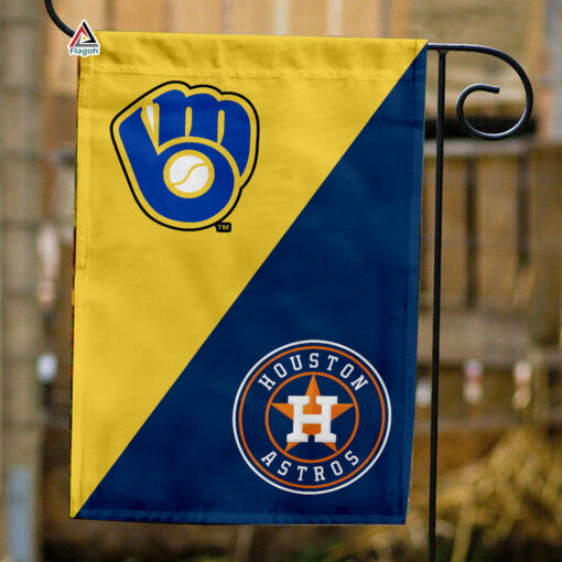 Brewers vs Astros House Divided Flag, MLB House Divided Flag