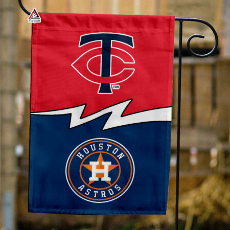Twins vs Astros House Divided Flag, MLB House Divided Flag