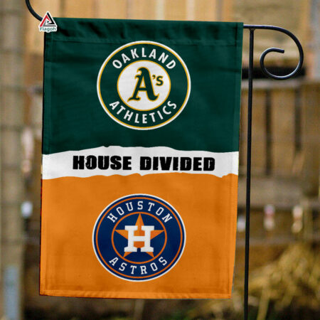 Athletics vs Astros House Divided Flag, MLB House Divided Flag