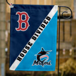 Red Sox vs Marlins House Divided Flag, MLB House Divided Flag