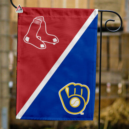 Red Sox vs Brewers House Divided Flag, MLB House Divided Flag
