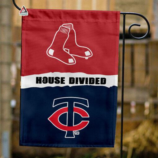Red Sox vs Twins House Divided Flag, MLB House Divided Flag