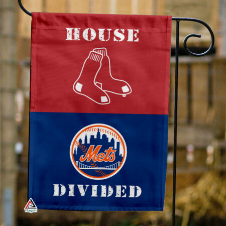 Red Sox vs Mets House Divided Flag, MLB House Divided Flag