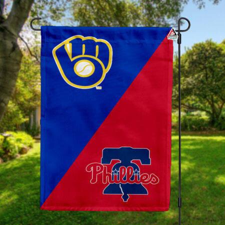 Brewers vs Phillies House Divided Flag, MLB House Divided Flag