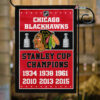 Chicago Blackhawks Stanley Cup Champions Flag, Blackhawks Stanley Cup Flag, NHL Premium Flag