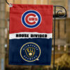 Cubs vs Brewers House Divided Flag, MLB House Divided Flag