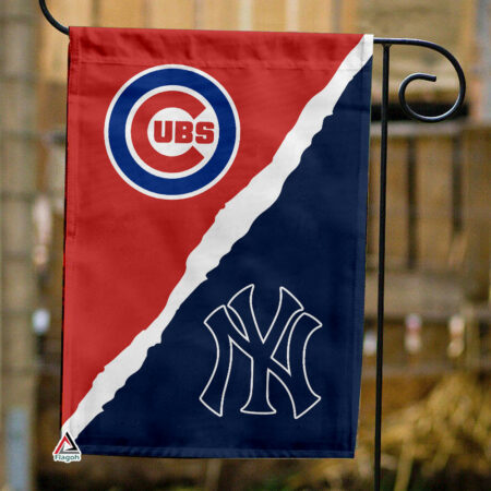 Cubs vs Yankees House Divided Flag, MLB House Divided Flag