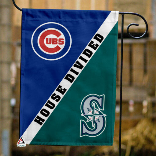 Cubs vs Mariners House Divided Flag, MLB House Divided Flag