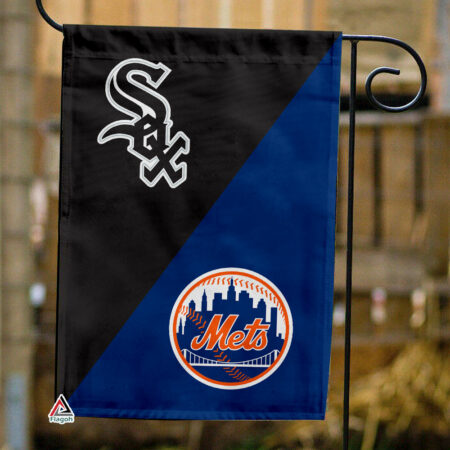 White Sox vs Mets House Divided Flag, MLB House Divided Flag