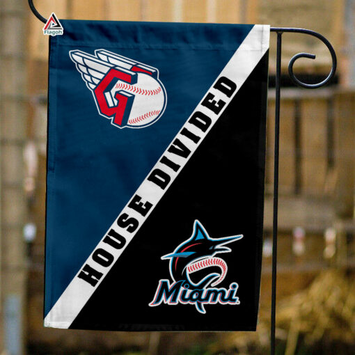 Guardians vs Marlins House Divided Flag, MLB House Divided Flag