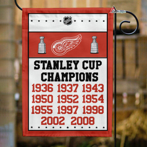 Detroit Red Wings Stanley Cup Champions Flag, Red Wings Stanley Cup Flag, NHL Premium Flag