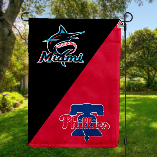 Marlins vs Phillies House Divided Flag, MLB House Divided Flag