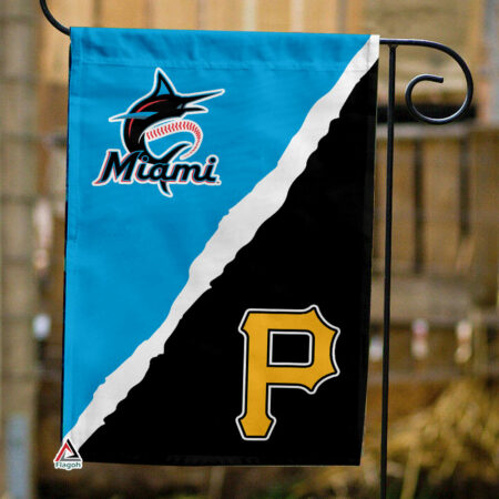 Marlins vs Pirates House Divided Flag, MLB House Divided Flag