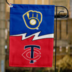 Brewers vs Twins House Divided Flag, MLB House Divided Flag