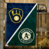 Brewers vs Athletics House Divided Flag, MLB House Divided Flag