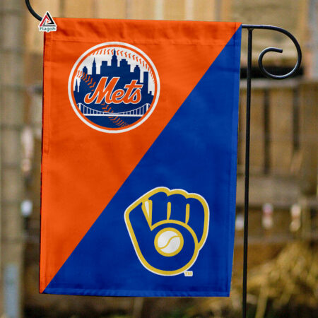 Mets vs Brewers House Divided Flag, MLB House Divided Flag