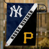 Yankees vs Pirates House Divided Flag, MLB House Divided Flag
