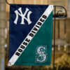 Yankees vs Mariners House Divided Flag, MLB House Divided Flag