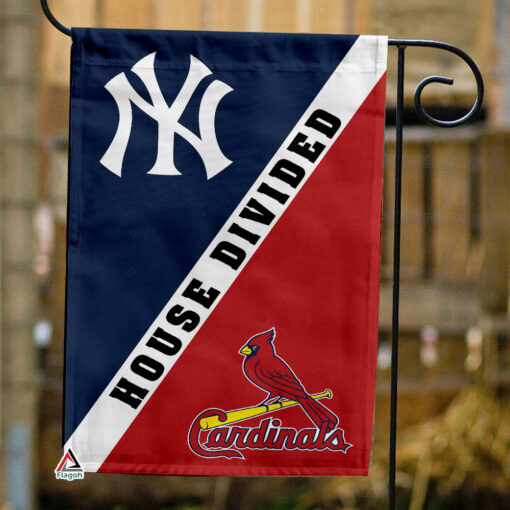 Yankees vs Cardinals House Divided Flag, MLB House Divided Flag