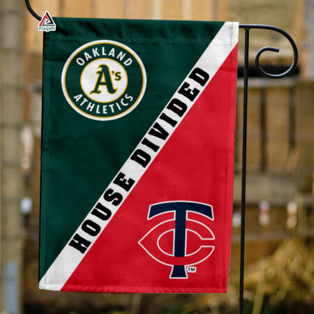 Athletics vs Twins House Divided Flag, MLB House Divided Flag