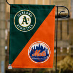 Athletics vs Mets House Divided Flag, MLB House Divided Flag