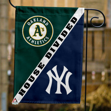 Athletics vs Yankees House Divided Flag, MLB House Divided Flag