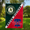 Athletics vs Phillies House Divided Flag, MLB House Divided Flag