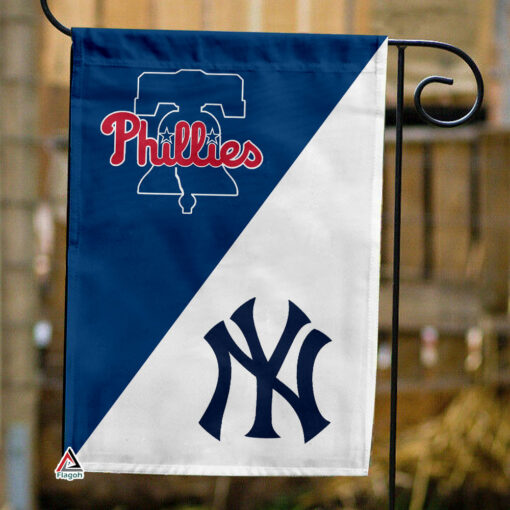 Phillies vs Yankees House Divided Flag, MLB House Divided Flag