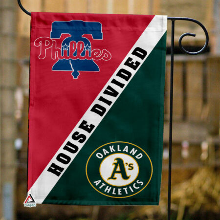 Phillies vs Athletics House Divided Flag, MLB House Divided Flag