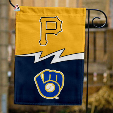 Pirates vs Brewers House Divided Flag, MLB House Divided Flag