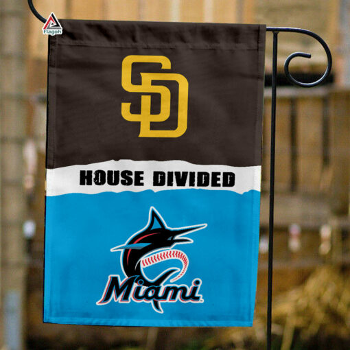 Padres vs Marlins House Divided Flag, MLB House Divided Flag