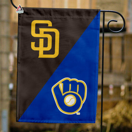 Padres vs Brewers House Divided Flag, MLB House Divided Flag