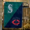 Mariners vs Twins House Divided Flag, MLB House Divided Flag