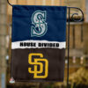 Mariners vs Padres House Divided Flag, MLB House Divided Flag
