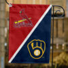 Cardinals vs Brewers House Divided Flag, MLB House Divided Flag