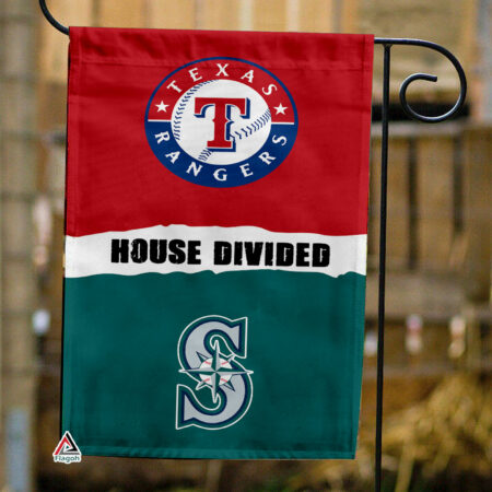 Rangers vs Mariners House Divided Flag, MLB House Divided Flag