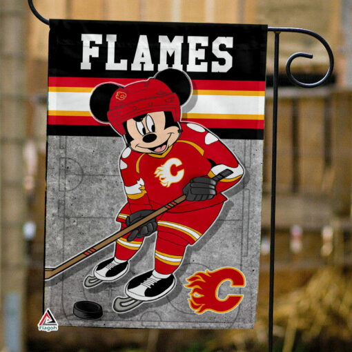 Calgary Flames x Mickey Hockey Flag, Calgary Flames Flag, NHL Premium Flag