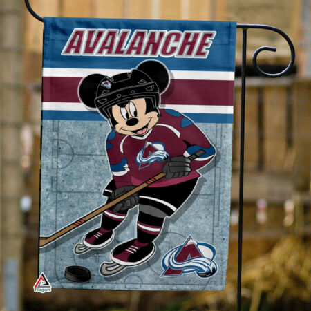Colorado Avalanche x Mickey Hockey Flag, Colorado Avalanche Flag, NHL Premium Flag