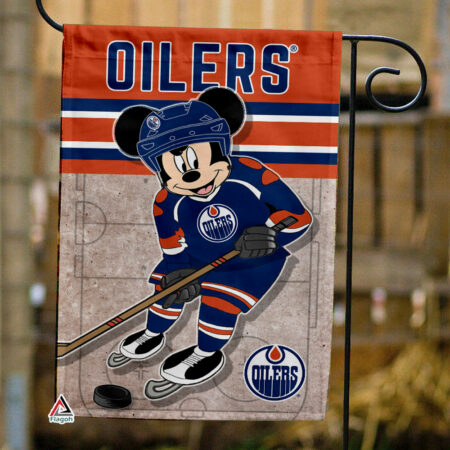 Edmonton Oilers x Mickey Hockey Flag, Edmonton Oilers Flag, NHL Premium Flag