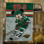 Minnesota Wild x Mickey Hockey Flag, Minnesota Wild Flag, NHL Premium Flag