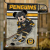 Pittsburgh Penguins x Mickey Hockey Flag, Pittsburgh Penguins Flag, NHL Premium Flag