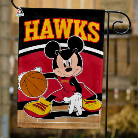 Atlanta Hawks x Mickey Basketball Flag, NBA Premium Flag