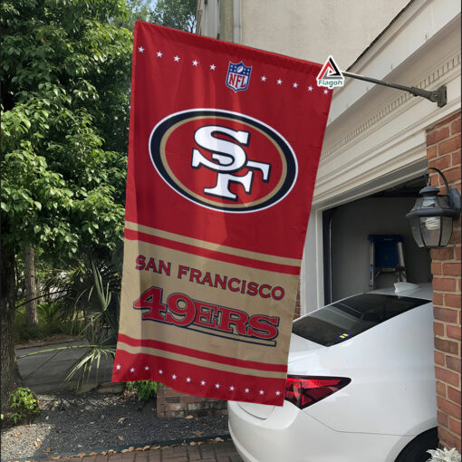 San Francisco 49ers Football Team Flag, NFL Premium Two-sided Vertical Flag