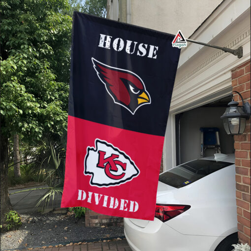 Cardinals vs Chiefs House Divided Flag, NFL House Divided Flag