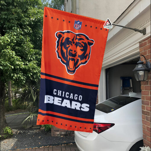 Chicago Bears Football Team Flag, NFL Premium Two-sided Vertical Flag