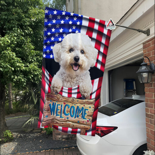 Bichon Frise Dog Breed Patriotic Flag, 4th July Flag, Bichon Frise Dog Independence Day Flag