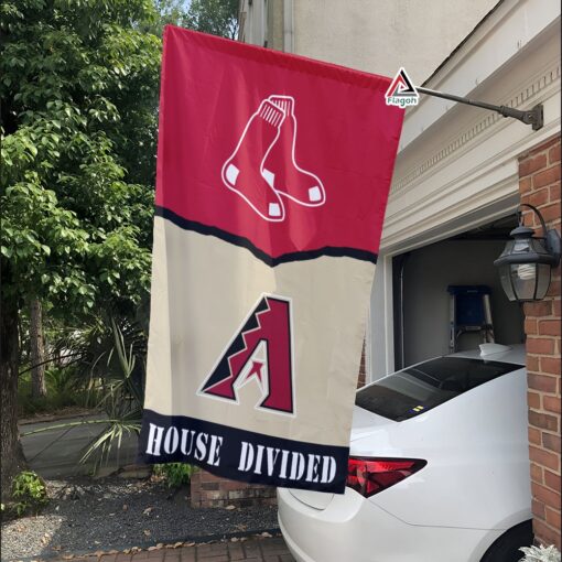 Red Sox vs Diamondbacks House Divided Flag, MLB House Divided Flag