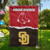 Red Sox vs Padres House Divided Flag, MLB House Divided Flag