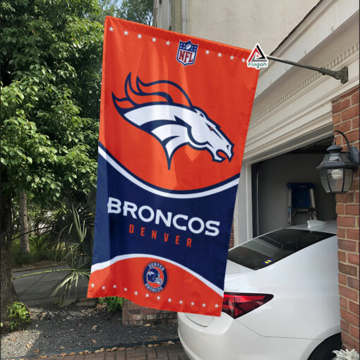 Denver Broncos Football Team Flag, NFL Premium Two-sided Vertical Flag